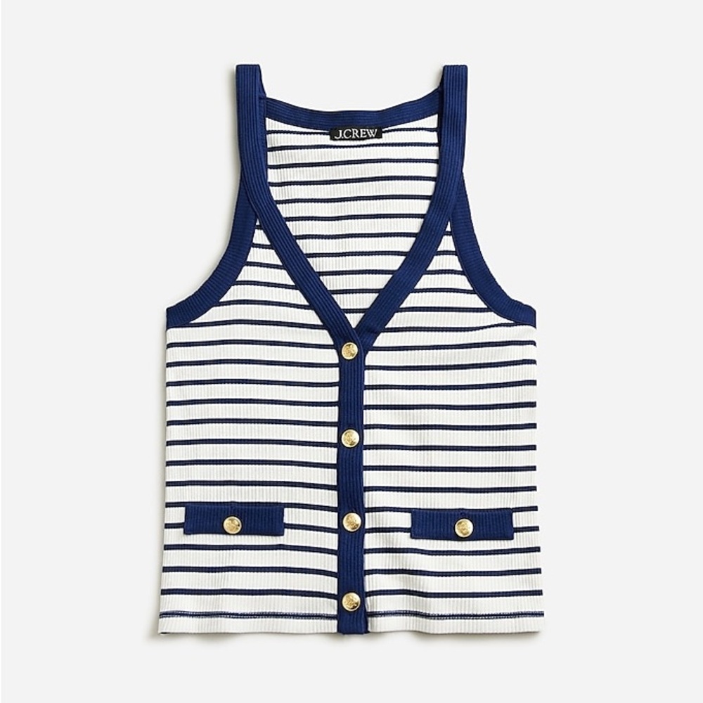 J. Crew striped button front tank